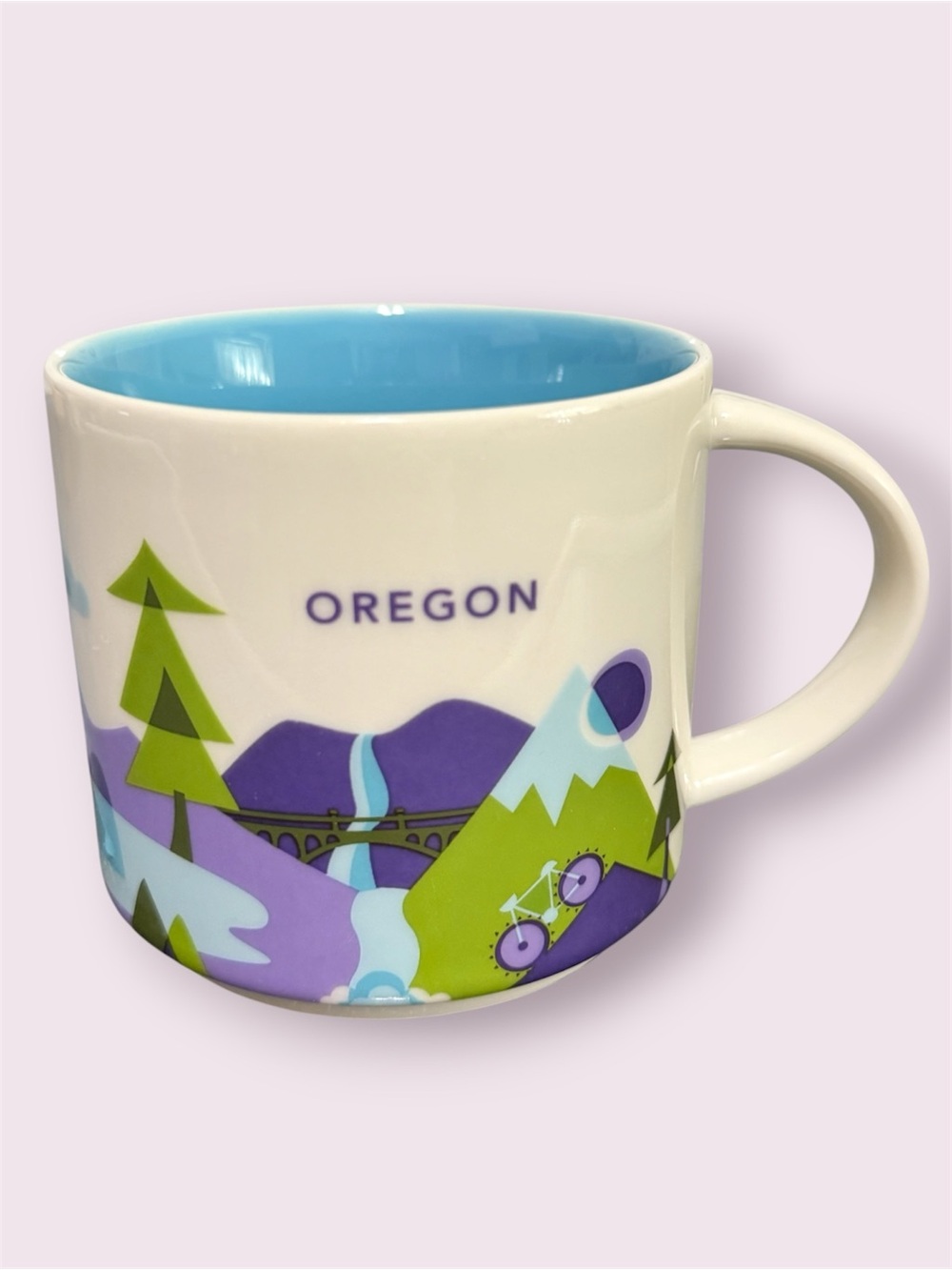 Starbucks You Are Here Collection Mug Oregon 2015 14oz Multnomah Falls Mt Hood